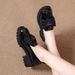 Soft Spring/Summer New Loafers Patent Bowknot Single Women Thick Heel Platform British Style Versatile Small Leather_vogvips.com