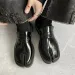 Men's Split Toe Horseshoe Thick Sole, Lefu Tabi Shoes, Patent Leather, Korean Version, Trend, Casual Leather Shoe, S_vogvips.com