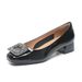 2026 New Spring Women's Single With Rhinestones, Patent Leather, Black, Comfortable, Soft Sole, Commuting, Mid Chunky_vogvips.com