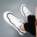 Slanted Head Sports Casual Genuine Leather Sneakers Trendy Men's Korean Style Versatile Shoes_vogvips.com