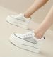 Hollow Mesh White Shoes Women's Breathable Mesh Shoes Thick Sole Inner Height Increase Women's Shoes Lazy Shoes_vogvips.com