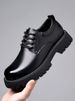 Retro Casual Big Toe Leather Shoes, Polished Leather Shoes_vogvips.com
