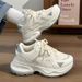 Lightweight Thick-Soled Dad Women, Spring And 2025 New Style, Versatile White Sneakers, Autumn Shallow Mouth Sports_vogvips.com