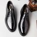 Men's Leather Perforated Breathable Summer Dress Shoes With Hidden Heel Black_vogvips.com