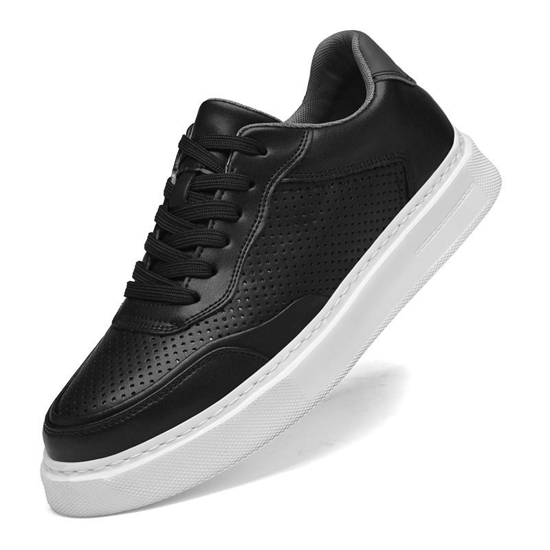 Little White Shoes Platform Sports Casual Shoes Men's Hollow Breathable Men's Board Shoes_vogvips.com