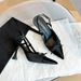 Little Lace Pointed Toe Stiletto Pumps Spring New Fashion European And American Style Backless High Heels_vogvips.com