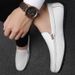 Top Layer Cowhide Loafers Casual Leather Sole Soft Surface Summer Breathable Versatile Slip-On Men's Shoes_vogvips.com