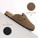 Evshine Men's Suede Clogs Fashion Leather Mules Cozy Footbed Slippers With Adjustable Buckle AntiSlip Cork Slippers Unisex Mules_vogvips.com