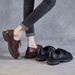 Top-layer Cowhide Handmade Vintage Lace-up Women's Leather Shoes 2024 Spring New Dual-use Slip-on Genuine Leather Casual Soft-soled Shoes_vogvips.com
