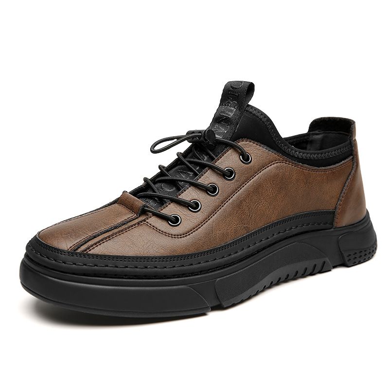 European Warm Series 2025 Spring/Summer New Casual Men Genuine Leather Sneakers Trendy Fashion Sports Men's Single Plush Cotton Shoes_vogvips.com