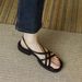 French-style 2026 New Cross-strap Sandals For Women, Vintage Roman Shoes, Open-toed, Versatile, Low-heeled, Genuine_vogvips.com