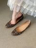 Sheepskin Version~Color-Blocked Plaid Flat Shallow Single For Women, 2026 New Versatile French Retro Style Elegant_vogvips.com