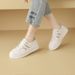 cameido Women's slip-on white canvas shoes, flat-soled casual shoes, versatile canvas shoes for the fall of 2024_vogvips.com