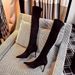 Women's Stretchy Over-the-Knee Boots - Pointed Toe High Heel Thigh Boots With 7cm Stiletto | Plush Lined | Slenderizing Tall Boots_vogvips.com