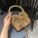 Women's Strappy Heels And Crystal Clutch Set Gold PU Mid Heel Square Toe Dress Shoes For Evening Glamorous Outfit_vogvips.com