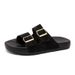 Summer Retro Double-button Matte Surface Flip-flop Versatile And Fashionable Casual And Comfortable Slip-on Sandal_vogvips.com