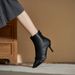 2025 New Pointed Toe Stiletto Heel Plus Size Shot High Heels Women's Black Vesatile Matin Ankle Boots With Back_vogvips.com