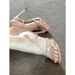 Nude Cross-strap With One Buckle, Feminine And Elegant, Round Open Toe, Stiletto High Heels, Lace-up Roman Sandals_vogvips.com