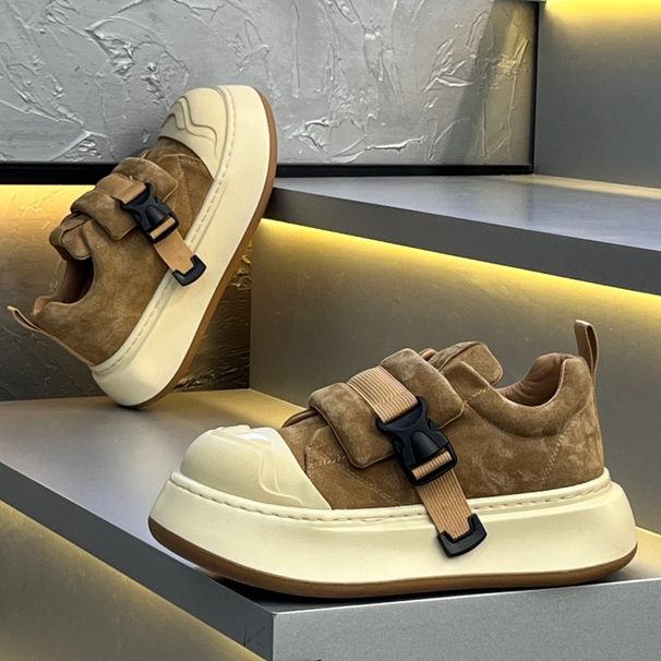 Newan Men's 2025 Winter New Suede Thick-Soled Dad With Buckle Slip-New Casual Shoes_vogvips.com
