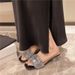 Women's Summer Outdoor 2025 New Fashion Niche Crystal Chunky Heel One-Strap Slippers Rhinestone French Style Sandals_vogvips.com