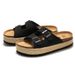 Women's Cork Slippers Summer Thick Soled Beach Sandals Woven Suede Double Buckles New Arrival_vogvips.com