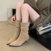 Miting Duidui Long 2024 New European And American Chunky Heel Riding Western Cowboy French Style Short Boots For Women_vogvips.com