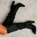 Women's Fashionable Pointed-Toe Over-the-Knee Boots With Chunky Heel - Genuine Leather, Slip-On Design, Breathable Mesh Lining, Winter Ready_vogvips.com
