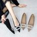 NEW Office High-heeled Shoes - Elegant French Style Pointed Toe Rhinestone Buttoned Suede Kitten Heel Four-season Women's Shoes_vogvips.com