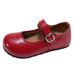 Mary Jane With Round Toe And One-Word Buckle For Women, 2025 Autumn New Style, Shallow Mouth Flat To Match Dresses,_vogvips.com