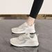 Women's White Sneakers 2026 Spring Lightweight Travel Shoes Thick-Soled Dad Shoes Versatile Running Trendy Shoes_vogvips.com