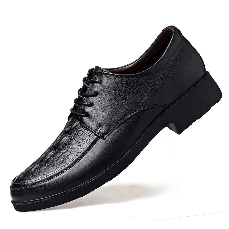 Lace-up Men's Shoes Doudou Shoes Casual Shoes Soft-soled Leather Shoes Lazy Shoes_vogvips.com