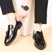 Euro Step 2025 With Tassels Leather Loafers Versatile Soft Sole Suit Moccasins Korean Version British Style Men's Groomsmen Shoes_vogvips.com