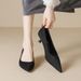 French Cat Heel Pointed Single Shoes Women's Stiletto Work Shoes Light Mouth Temperament High Heels Soft Sole_vogvips.com