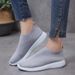 Breathable Knitting Platform Sneakers Women Comfort Soft Sole Non-slip Sports Woman Light Flat Heel Casual Shoes Ladies_vogvips.com