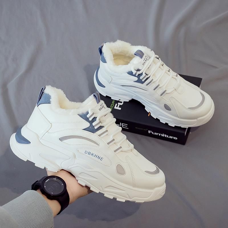 Summer New Casual Sports Dad Trendy Height Increasing Men's Versatile Fleece-Lined Warm Cotton Shoes Sneakers_vogvips.com