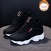Women's 2025 Winter New Fleece-Lined Cotton Shoes Versatile Height-Increasing Casual Sneakers Non-Slip Warm Snow Boots_vogvips.com
