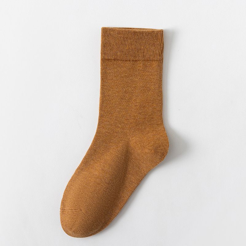 Women's Socks Solid Color Casual Socks Spring And Summer Breathable Sweat Absorbing Socks Four Seasons Cotton Socks Mid Tube Socks Women's Socks_vogvips.com