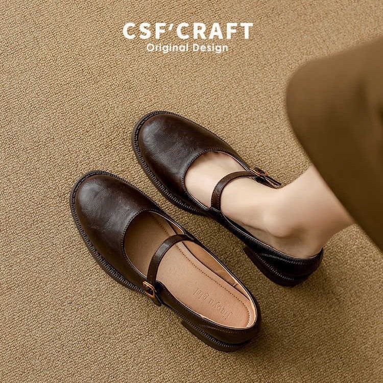Sheepskin Version~Handmade Soft-soled Mary Jane A Buckle Strap For Women, 2026 New Model, Shallow-cut Single Shoes With_vogvips.com