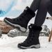 Winter Snow Boots Women Waterproof Suede Warm Plush Rubber Skiing Hiking Shoes Stylish Winter Essential Causal Shoes_vogvips.com