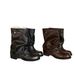 Western Cowboy Boots For Women, Wrinkled Pile Black Chunky Heel Riding Summer Short Boots, 2025 New Model_vogvips.com