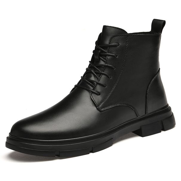 Martin Boots Men's Mid-top Leather Boots Men's Casual High-top Leather Shoes_vogvips.com