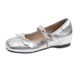 Soft Leather Version ~ 5cm Internal Height Increase, Shallow Mouth, New Spring Mary Jane Women's Cute Bow Ballet Silver_vogvips.com