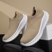 Cross-border Men's Couple's Slip-on Sneakers, Summer Fly-knit Mesh Breathable Running Sh, Knitted Thick-soled Sock_vogvips.com