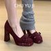 Chuyuji French-style Chunky Heel Red High-heeled Shoes Women, 2026 New Model, Elegant And High-end, Comfortable For The_vogvips.com