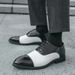 Men's Fashion Brown Brock Carved Men's Shoes Braided Blue Business Derby Shoes Lace-up Genuine Leather British Banquet Dress Wedding Leather_vogvips.com