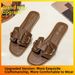 Women's Flat Summer Sandals Casual Slip-On With Metal Decoration One Strap Stylish Wearable PU Slides Multi-Color_vogvips.com