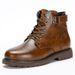 European Warm Series Martin Fleece-Lined Warm Shoes Autumn Winter New Men's Extra Large Size Short Boots_vogvips.com