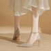 Women's Shoes Elegant Open-Toe Glitter High Heels For Women – Champagne & Silver Bridal Shoes With Ankle Strap – Comfortable Stiletto Pumps_vogvips.com