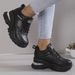 Women's Platform Sneakers, Fashion Lace Up Outdoor Shoes, Comfortable Low Top Sport Shoes_vogvips.com