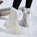 Black Snow For Women Winter Fleece Lined Thickened Warm Shoes Waterproof Non-Slip Northeast Outdoor Skiing Big Cotton_vogvips.com